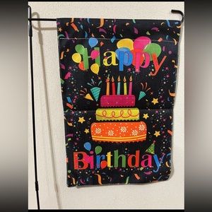 New Happy Birthday garden flag,12inx18.5in ,double sided, weather proof,…
